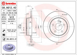 Тормозной диск BREMBO 08.A612.41