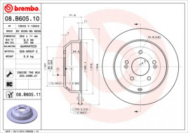 Тормозной диск BREMBO 08.B605.11