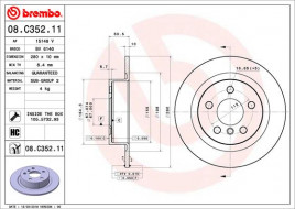 Тормозной диск BREMBO 08.C352.11