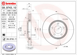 Тормозной диск BREMBO 09.9743.11
