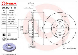 Гальмівний диск BREMBO 09.D211.11