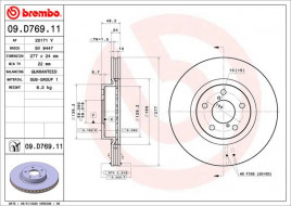 Тормозной диск BREMBO 09.D769.11