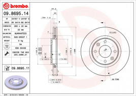 Тормозной диск BREMBO 09.8695.11