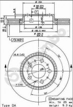 Тормозной диск BREMBO 09.9130.75
