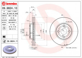 Тормозной диск BREMBO 09.9824.10