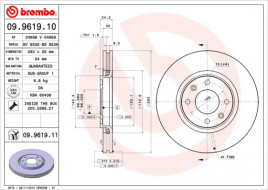 Тормозной диск BREMBO 09.9619.11