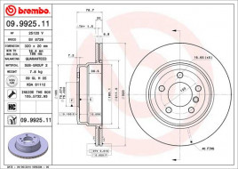 Тормозной диск BREMBO 09.9925.11