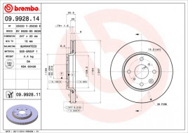 Тормозной диск BREMBO 09.9928.14