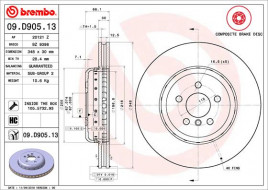 Тормозной диск BREMBO 09.D905.13