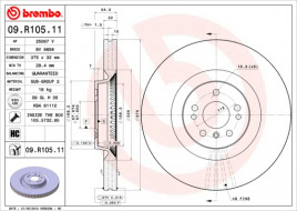 Тормозной диск BREMBO 09.R105.11