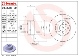 Тормозной диск BREMBO 08.3288.20