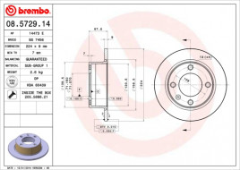 Тормозной диск BREMBO 08.5729.14