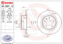 Гальмівний диск BREMBO 08.5891.10