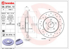 Тормозной диск BREMBO 08.9734.1X