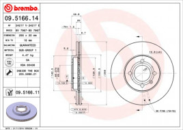 Тормозной диск BREMBO 09.5166.11