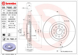Тормозной диск BREMBO 09.7680.21