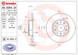 Тормозной диск BREMBO 08.9364.21