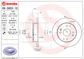 Тормозной диск BREMBO 08.5803.10