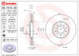 Тормозной диск BREMBO 09.7010.21