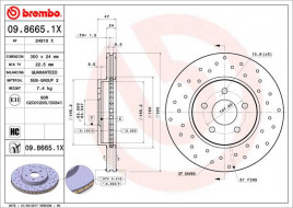 Тормозной диск BREMBO 09.8665.1X