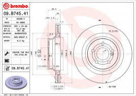 Гальмівний диск BREMBO 09.B745.41