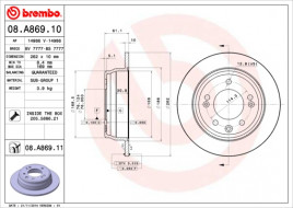 Гальмівний диск BREMBO 08.A869.11