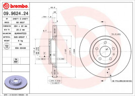 Тормозной диск BREMBO 09.9624.24