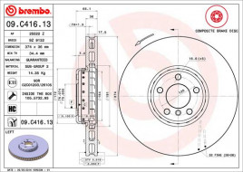 Тормозной диск BREMBO 09.C416.13