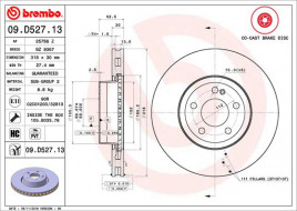 Гальмівний диск BREMBO 09.D527.13