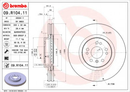Тормозной диск BREMBO 09.R104.11