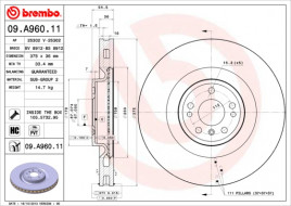 Тормозной диск BREMBO 09.A960.11