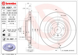 Тормозной диск BREMBO 09.A961.11
