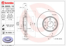 Тормозной диск BREMBO 09.B353.11