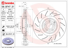 Гальмівний диск BREMBO 09.B747.51