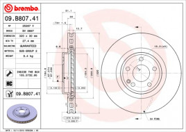 Тормозной диск BREMBO 09.B807.41