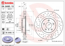 Тормозной диск BREMBO 09.8485.1X