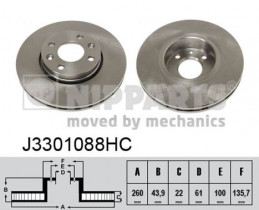 Тормозной диск Nipparts J3301088HC