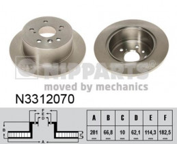 Тормозной диск Nipparts N3312070