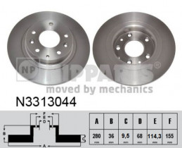 Тормозной диск Nipparts N3313044