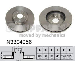 Тормозной диск Nipparts N3304056