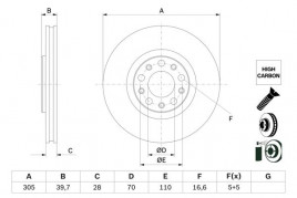 Тормозной диск BOSCH 0986479G89