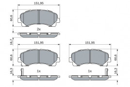 Комплект тормозных колодок BOSCH 0986424916