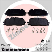 Комплект тормозных колодок, дисковый тормоз ZIMMERMANN 25861.170.2