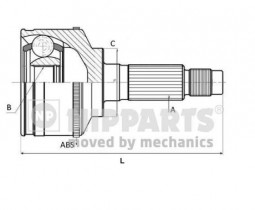 Шарнирный комплект, приводной вал Nipparts N2820318