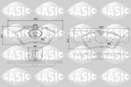 Комплект тормозных колодок, дисковый тормоз SASIC 6216142
