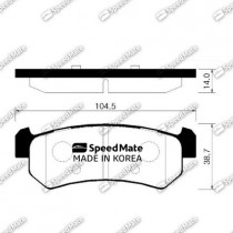 Комплект тормозных колодок, дисковый тормоз SpeedMate SM-BPG015