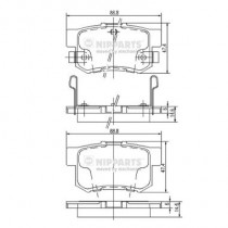 Комплект тормозных колодок, дисковый тормоз NIPPARTS J3614008