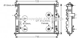 Радиатор, охлаждение двигателя AVA QUALITY COOLING MSA2436
