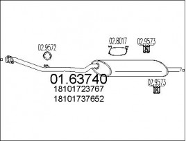 Глушитель выхлопных газов конечный MTS 01.63740