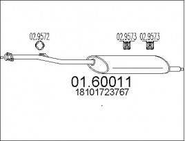 Глушитель выхлопных газов конечный MTS 01.60011